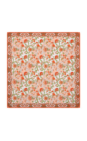 Salmon Shawl Pattern Voile Silk Square Scarf 