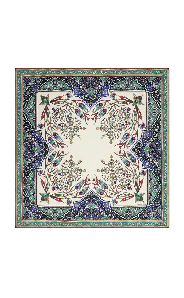 Bordo Şamdan Lale Desen Soft Eşarp - Bursa İpek