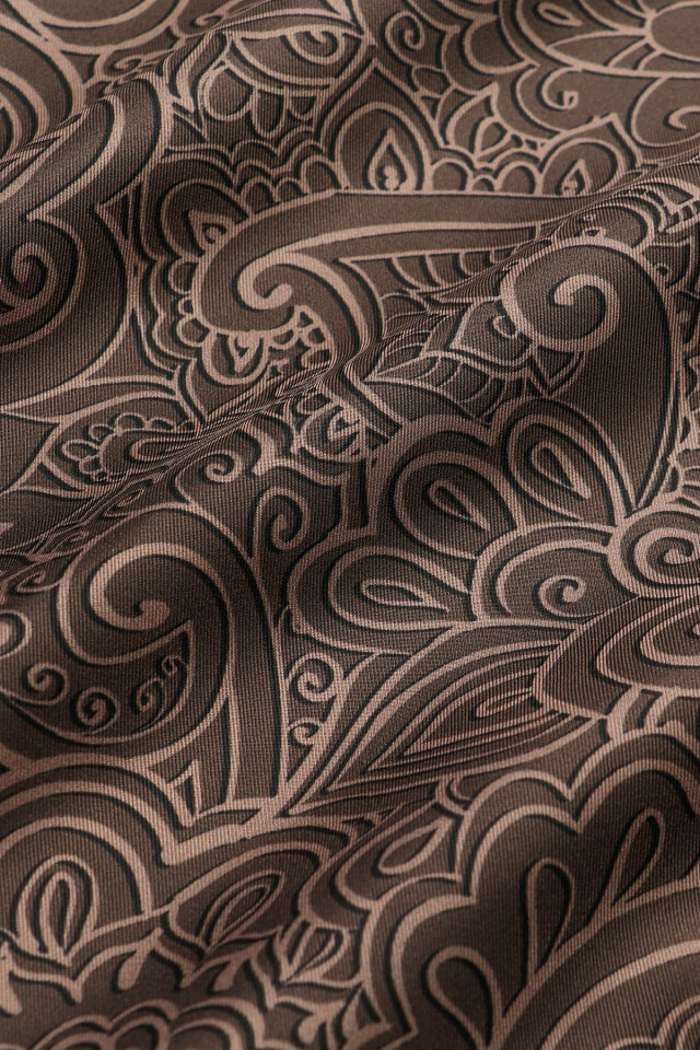 Acı Kahve Sanat Desen Twill İpek Eşarp - 3