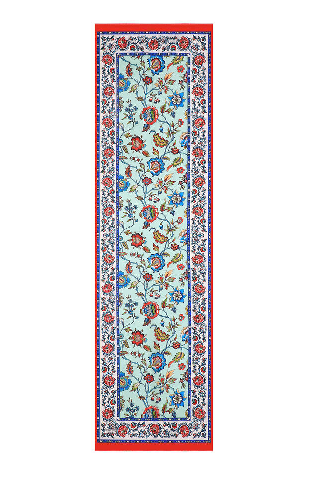 Saxe Lily Pattern Voile Silk Foulard - 4