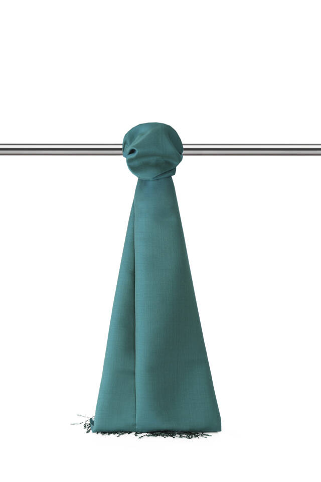 Petrol Green Emerald Silk Look Shawl - Bursa İpek
