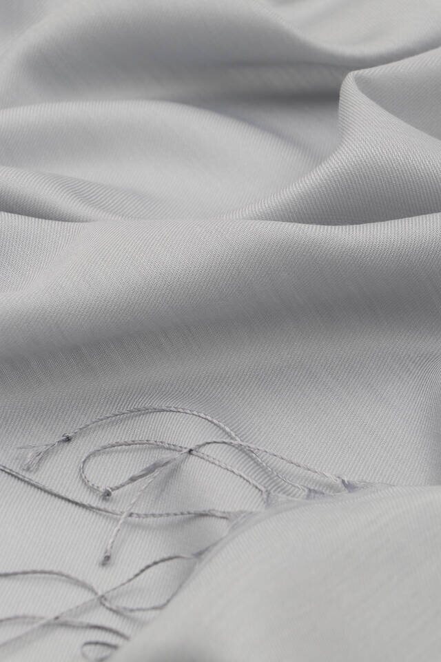 Silver Silk Look Scarf - 4
