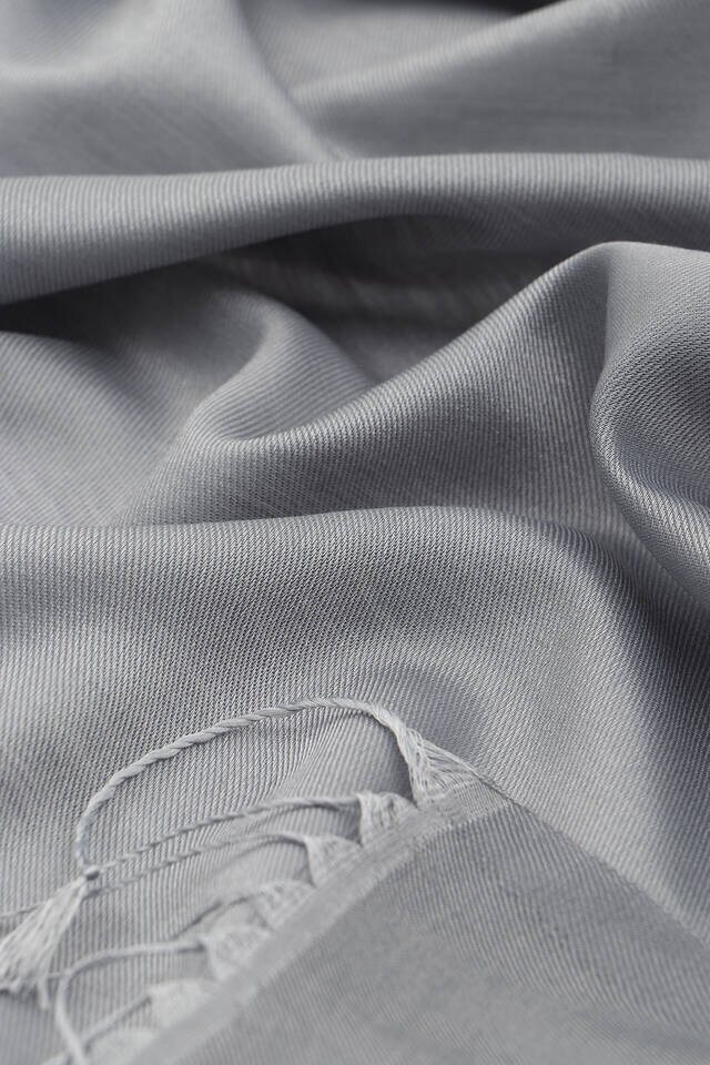 Silver Smoked Silk Look Scarf - 4
