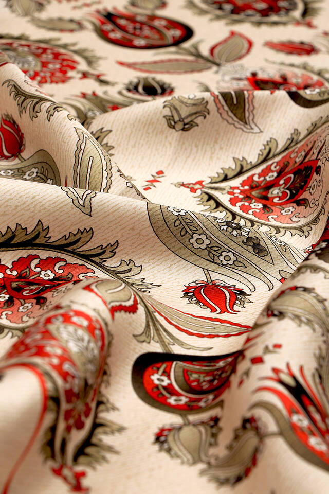 Siyah İznik Desen İpek Eşarp - 3