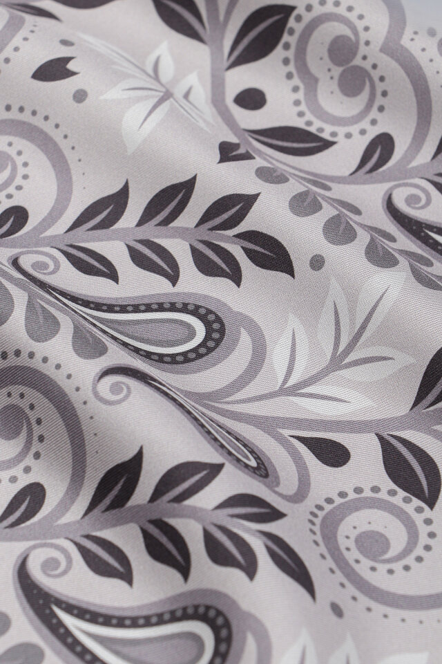 Gray Virgo Pattern Twill Silk Scarf - 2