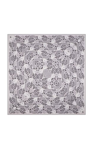 Gray Virgo Pattern Twill Silk Scarf 