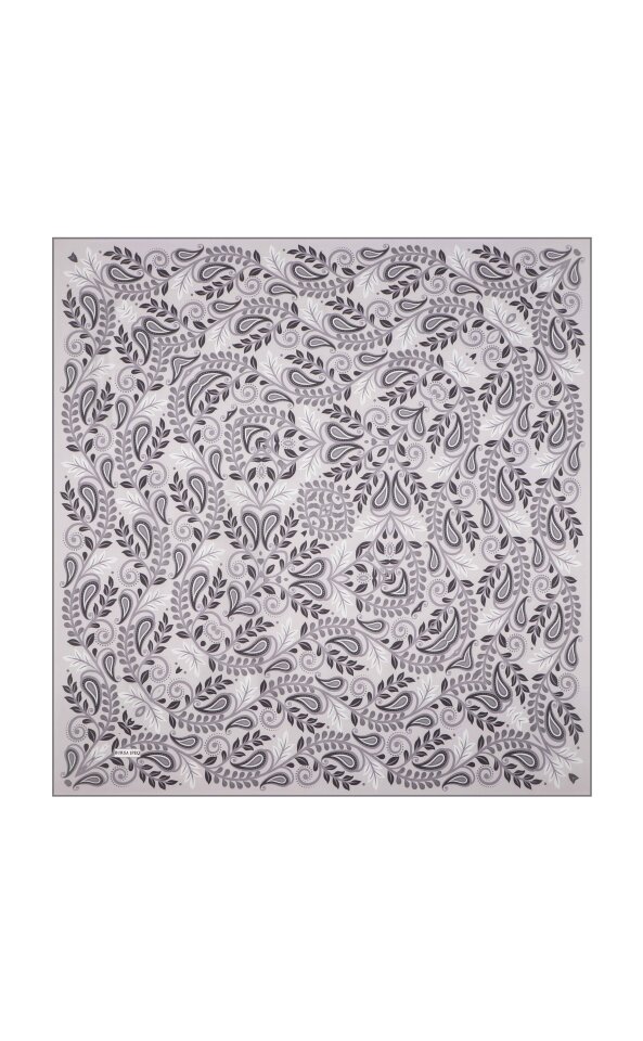 Gray Virgo Pattern Twill Silk Scarf 