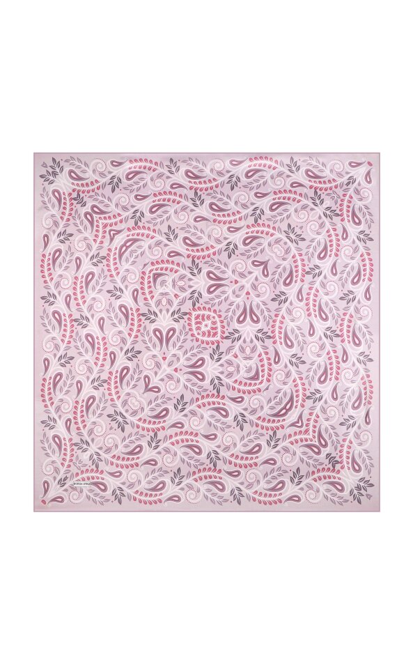 Lilac Virgo Pattern Twill Silk Scarf 