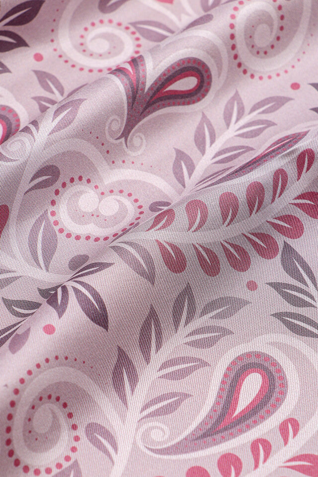 Lilac Virgo Pattern Twill Silk Scarf - 2