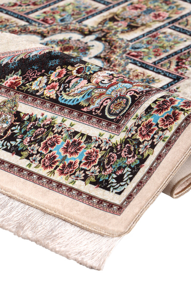 Beige Sponge Velvet Prayer Rug - 2
