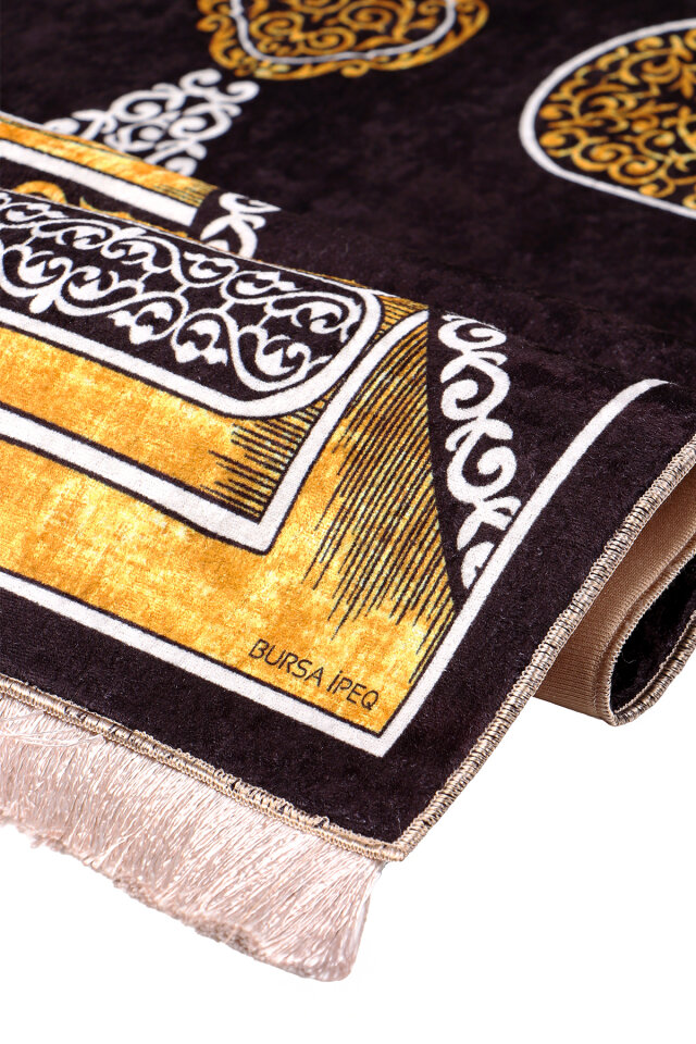 Black Sponge Velvet Prayer Rug - 2
