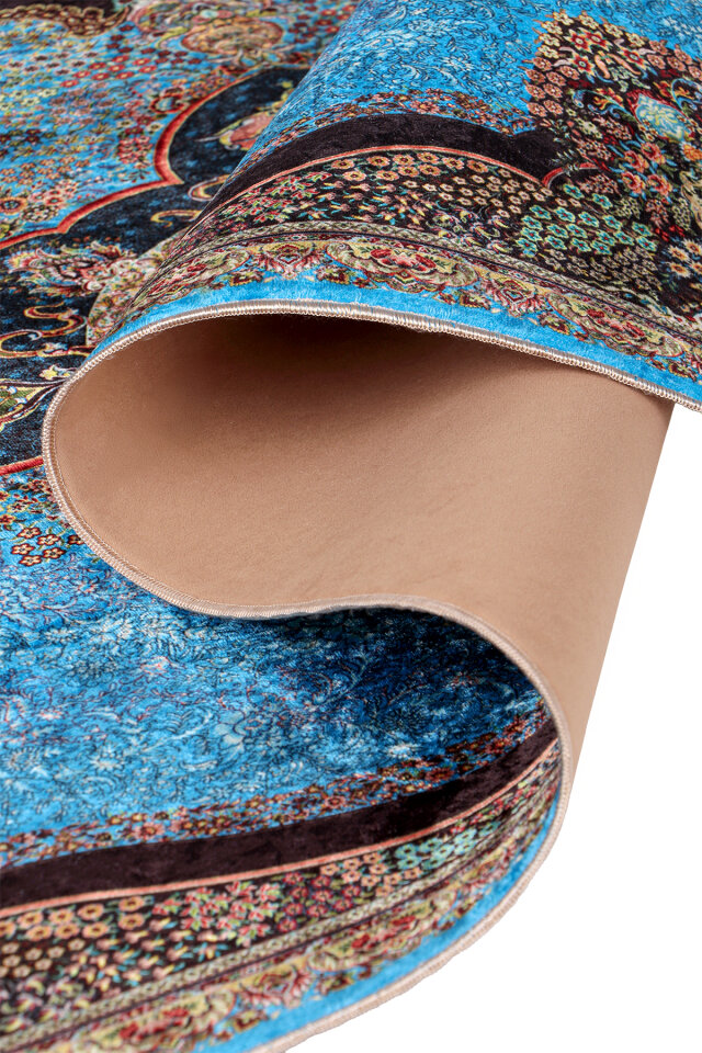 Blue Sponge Velvet Prayer Rug - 3