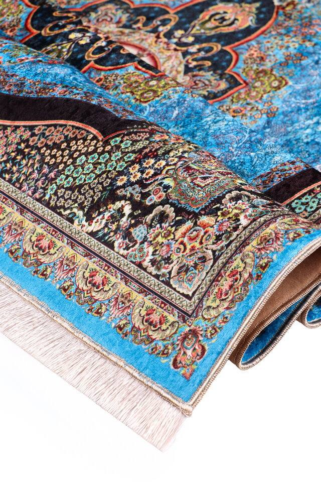 Blue Sponge Velvet Prayer Rug - 2