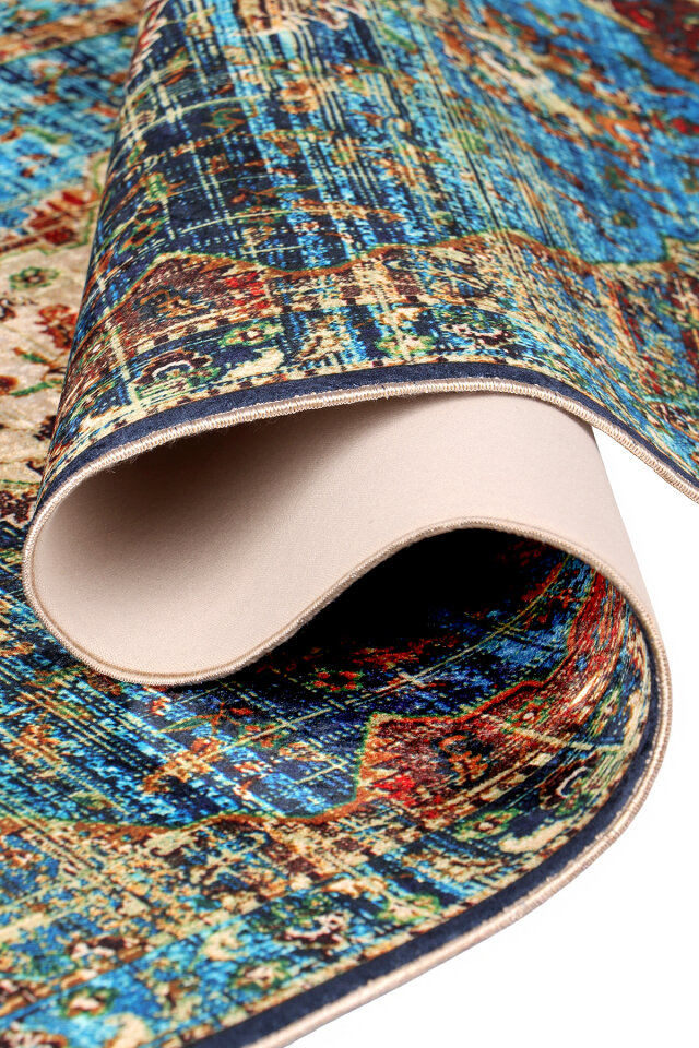 Blue Sponge Velvet Prayer Rug - 3