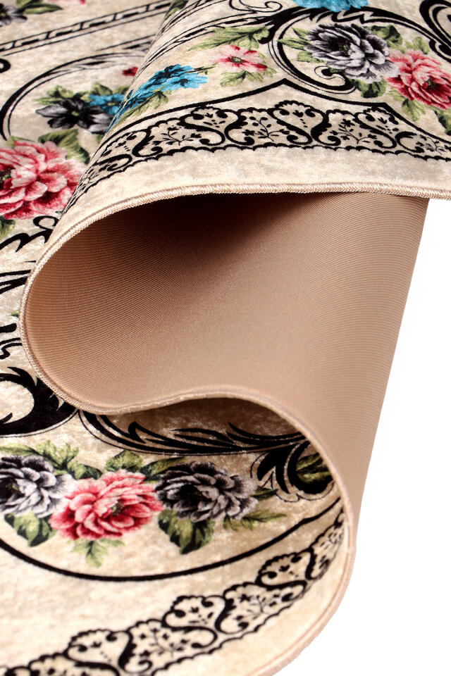 Cream Sponge Velvet Prayer Rug - 3