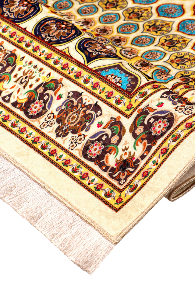 Gold Sponge Velvet Prayer Rug - 2