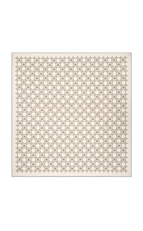 Stone Chain Monogram Twill Silk Square Scarf 