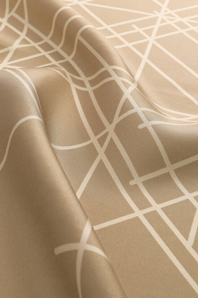 Stone Echo Pattern Twill Silk Square Scarf - 3