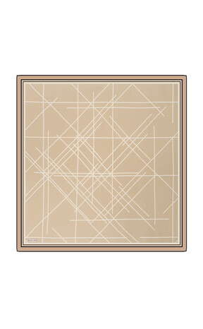 Stone Echo Pattern Twill Silk Square Scarf 