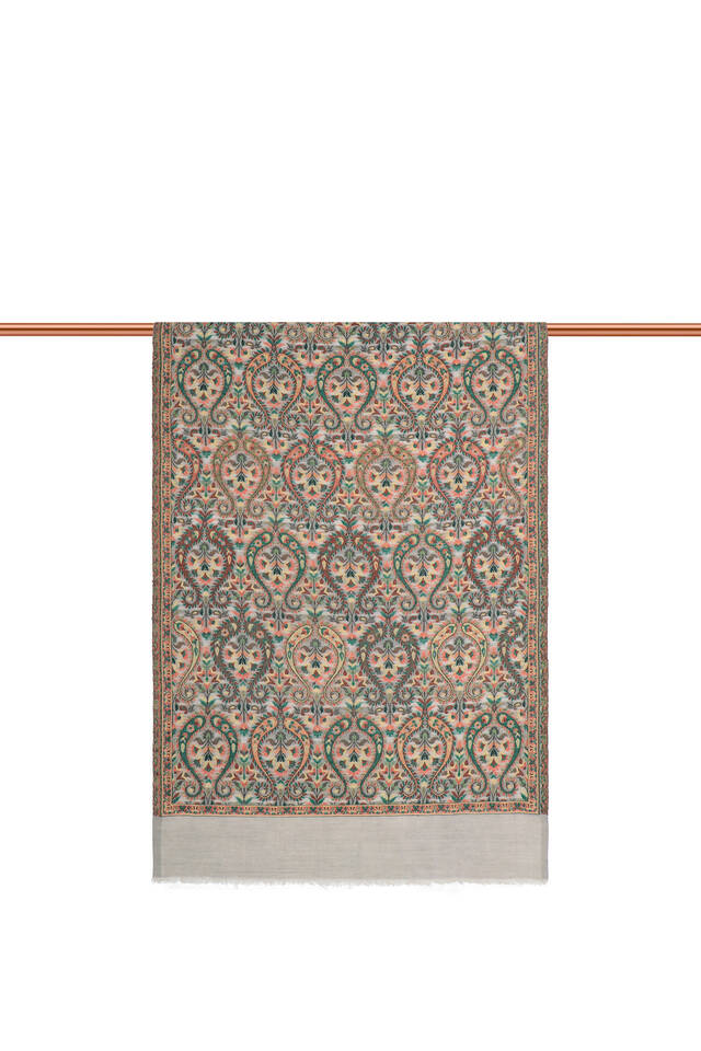 Stone Jacquard Patterned Wool Shawl - 3