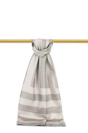 Stone Line Pattern Twill Silk Scarf 