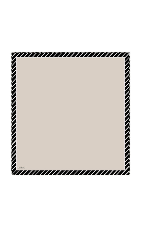 Stone Stripe Pattern Twill Silk Square Scarf - 1