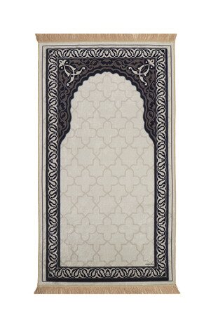 Stone Velvet Carpet Prayer Rug - Thumbnail