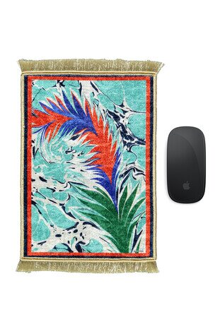 Su Yeşil Dekoratif Küçük Halı Mousepad 