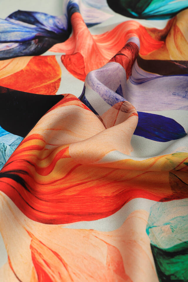 Su Yeşili Armoni Desen Sura İpek Eşarp - 3