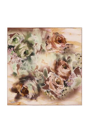 Taba Pastel Pattern Sura Silk Scarf 