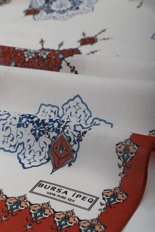 Tan Green Core Voile Silk Foulard - 3