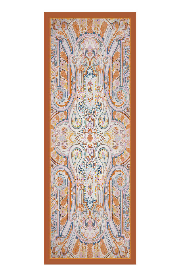 Tan Sahara Pattern Sura Silk Scarf - 3