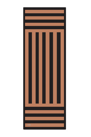 Tan Stripe Pattern Twill Silk Scarf - Thumbnail