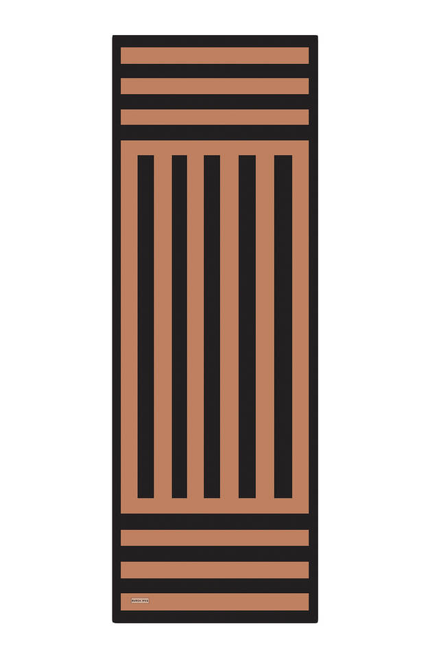 Tan Stripe Pattern Twill Silk Scarf - 4