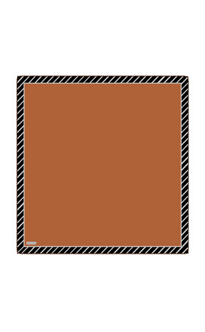 Tan Stripe Pattern Twill Silk Square Scarf 