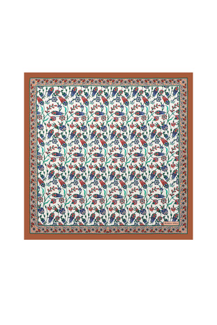 Tan Tulip Pattern Silky Pocket Square 