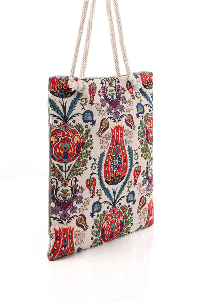 Tulip Pattern Tapestry Shoulder Bag - 2