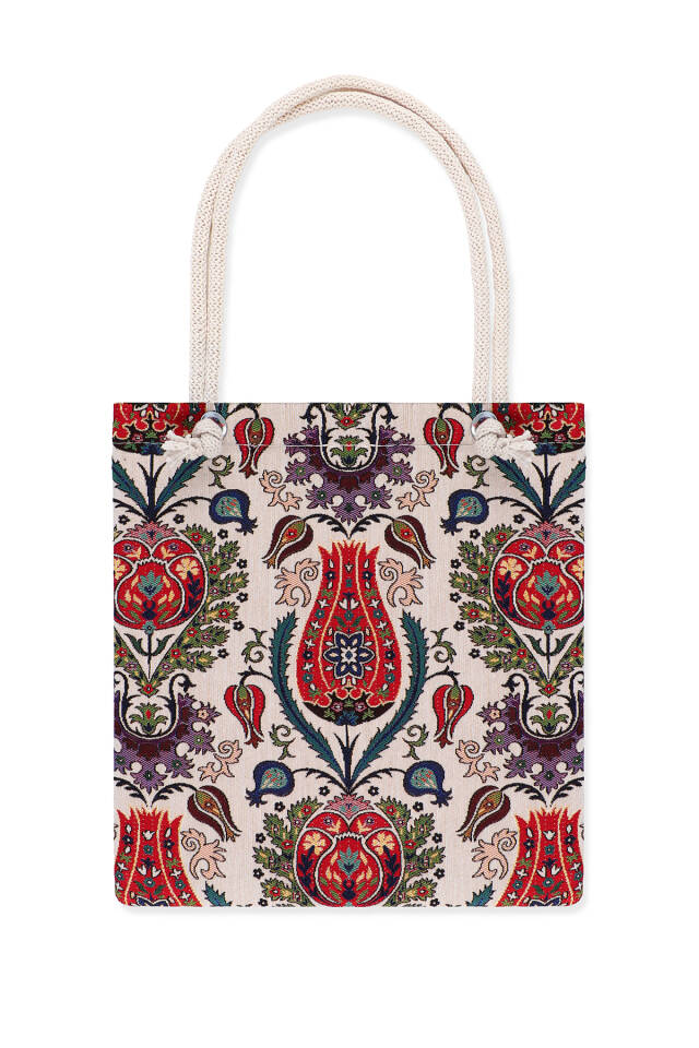 Tulip Pattern Tapestry Shoulder Bag - Bursa İpek