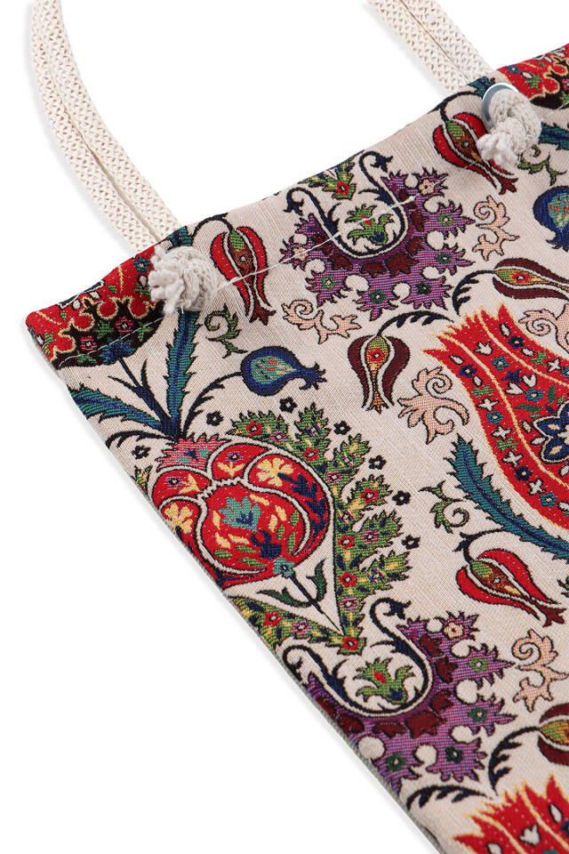 Tulip Pattern Tapestry Shoulder Bag - 3