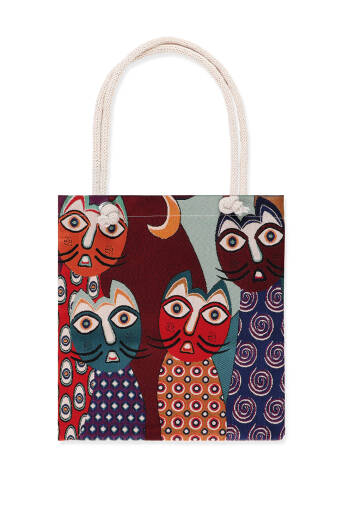 Cat Pattern Tapestry Shoulder Bag 