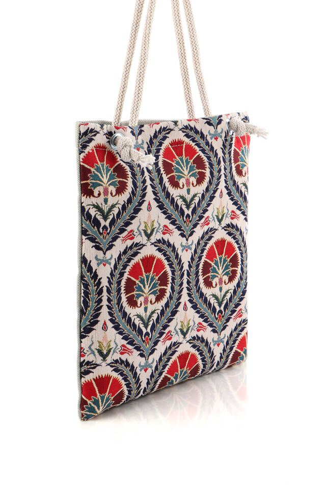 Ivy Carnation Pattern Tapestry Shoulder Bag - 2