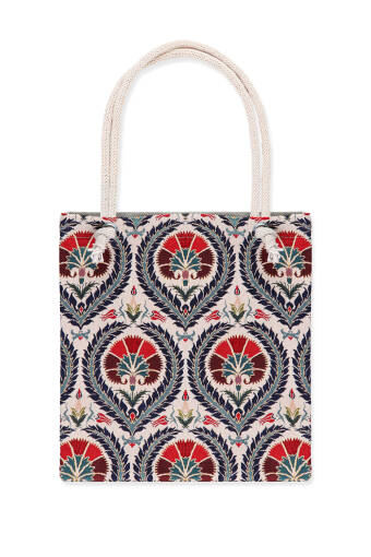 Ivy Carnation Pattern Tapestry Shoulder Bag 