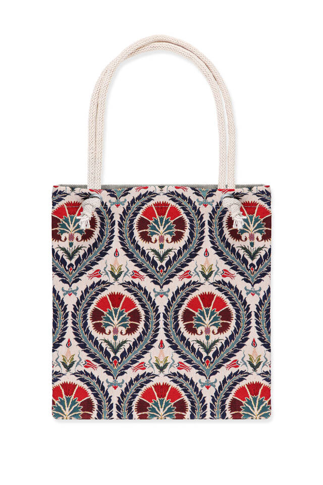 Ivy Carnation Pattern Tapestry Shoulder Bag - Bursa İpek