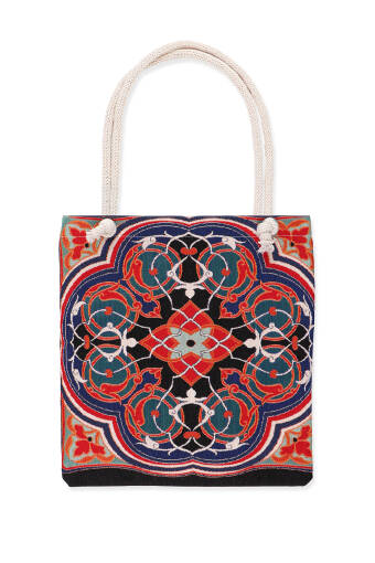 Tile Pattern Tapestry Shoulder Bag 