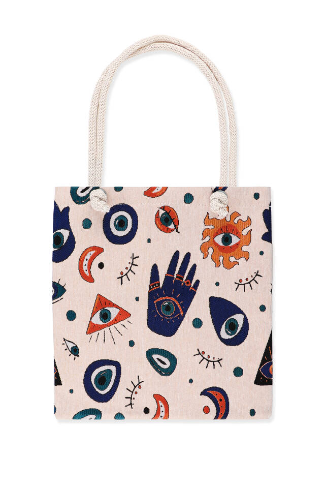 Eye Pattern Tapestry Shoulder Bag - Bursa İpek