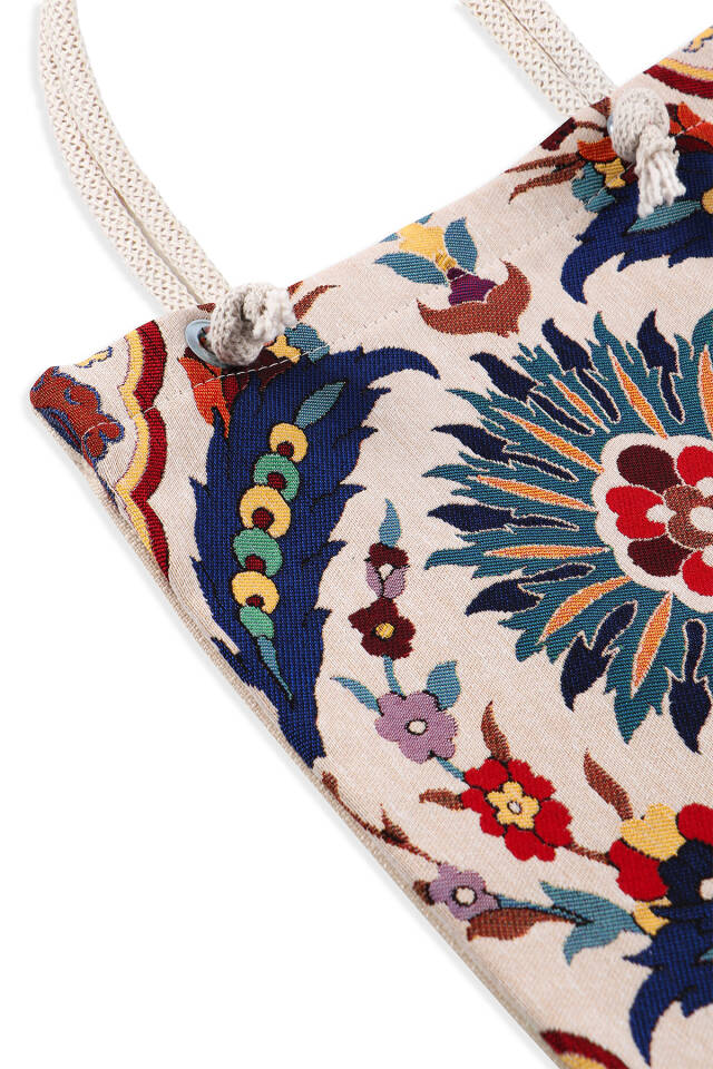 Feather Pattern Tapestry Shoulder Bag - 3