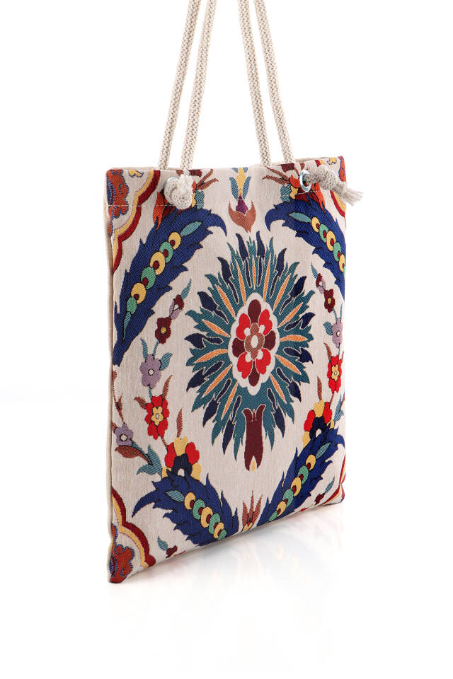 Feather Pattern Tapestry Shoulder Bag - 2