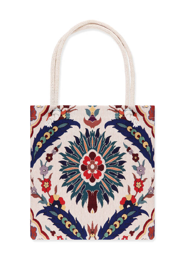 Feather Pattern Tapestry Shoulder Bag - Bursa İpek