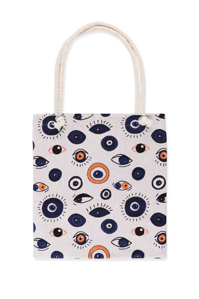 Eye Pattern Tapestry Shoulder Bag - Bursa İpek