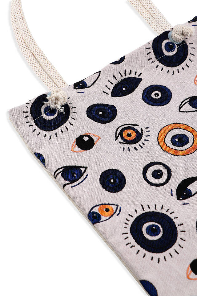 Eye Pattern Tapestry Shoulder Bag - 3